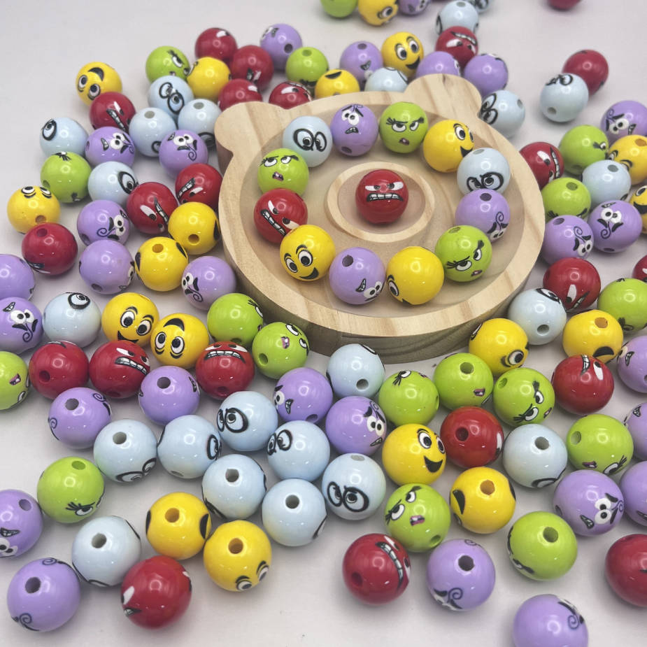 Wholesale Cartoon Expression Acrylic Beads
